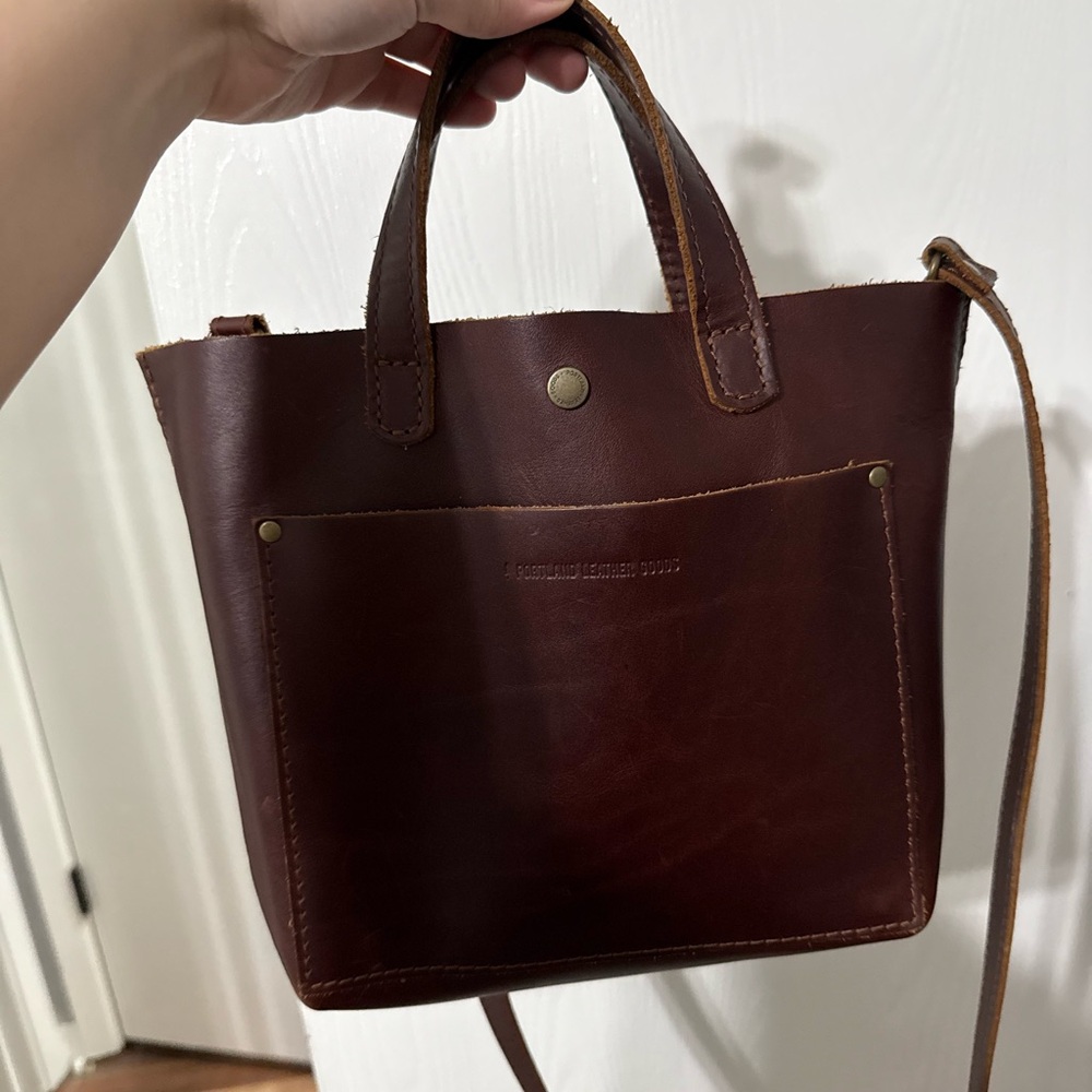 Portland Leather Goods Almost Perfect Mini Crossbody Cognac